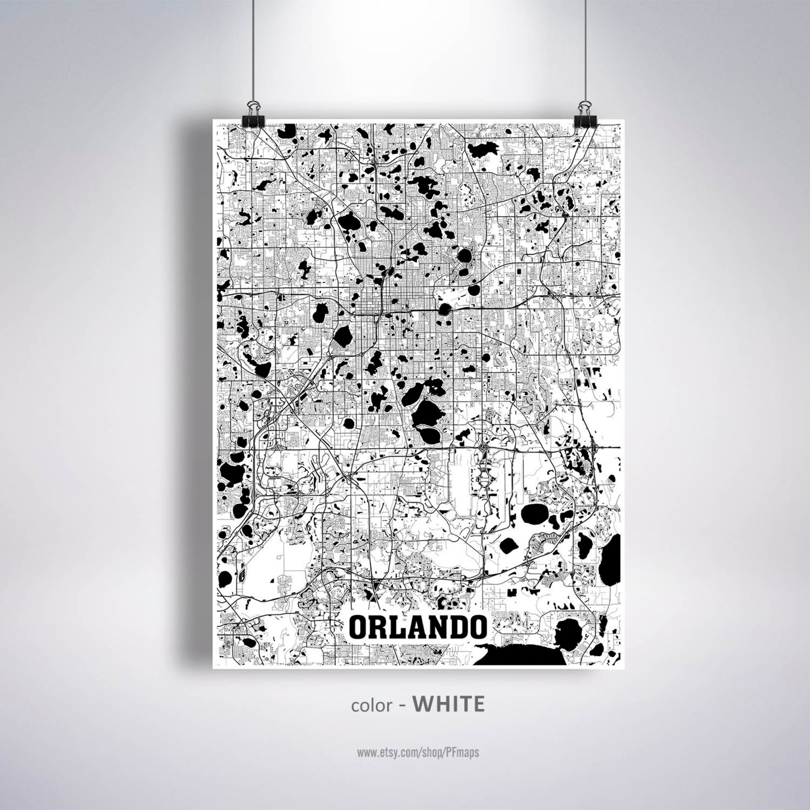 Orlando Map Print Orlando City Map Florida FL USA Map | Etsy