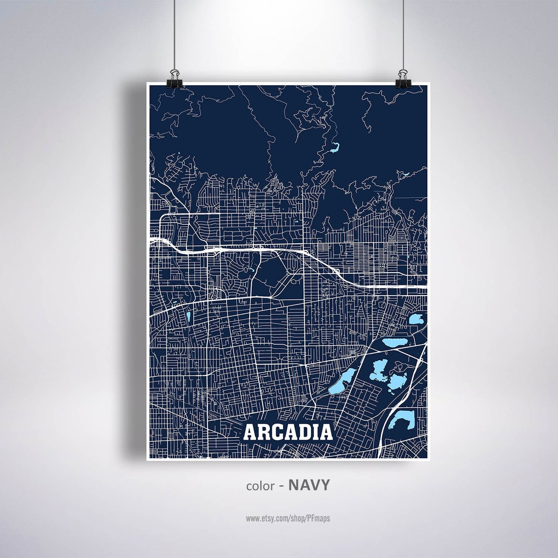 Arcadia Map Print Arcadia City Map California CA USA Map Etsy