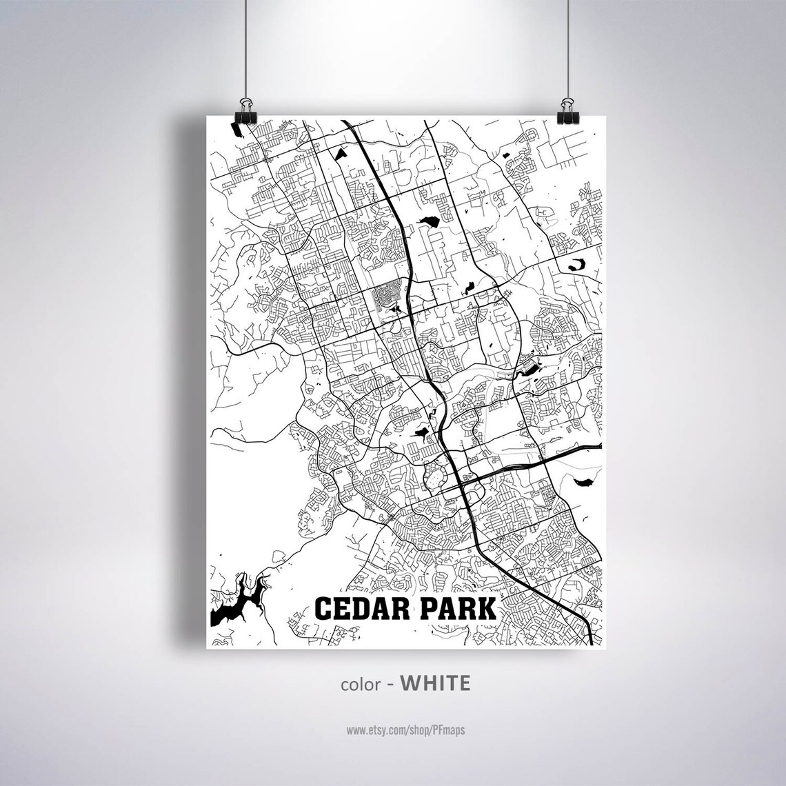Cedar Park Map Print Cedar Park City Map Texas TX USA Map | Etsy