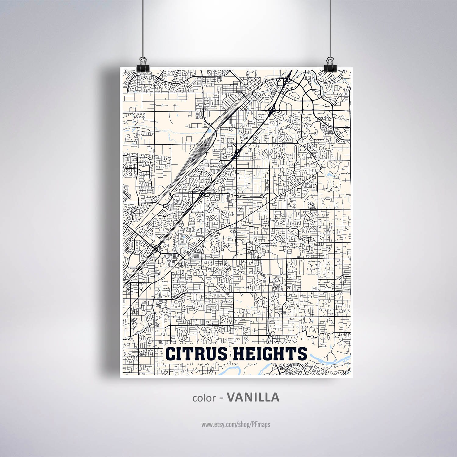 Citrus Heights Map Print Citrus Heights City Map California Etsy