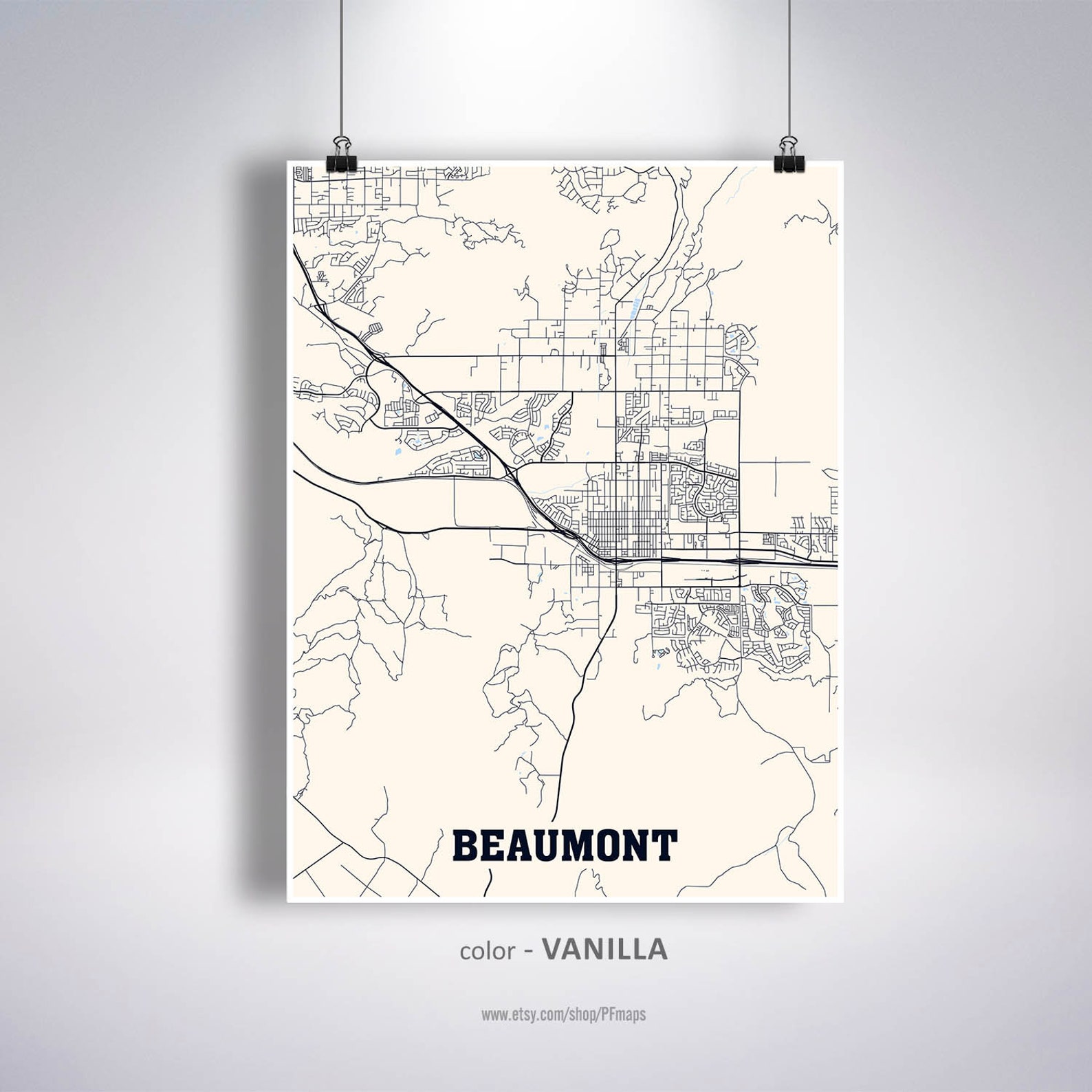 Beaumont Map Print Beaumont City Map California CA USA Map Etsy