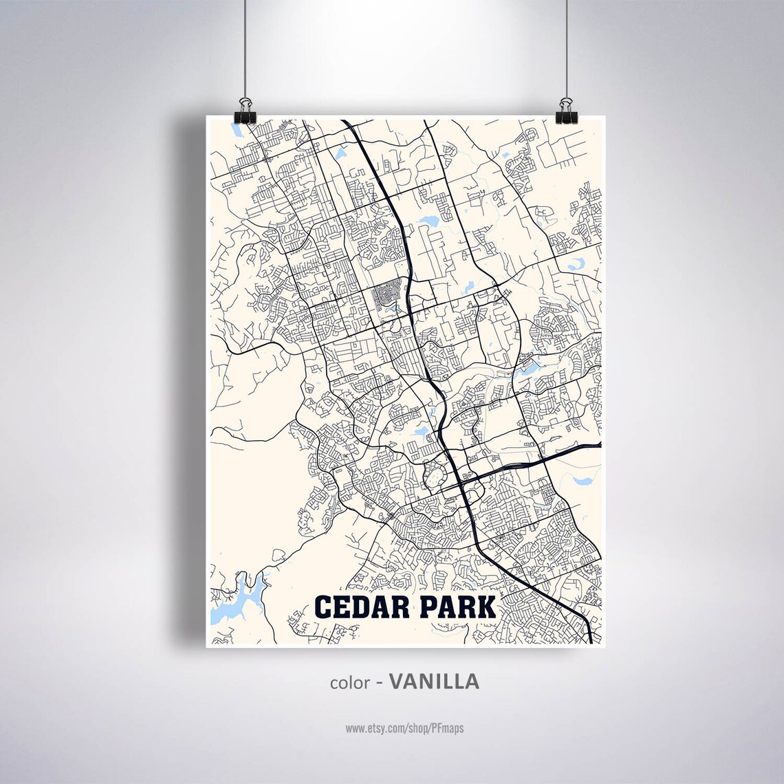 Cedar Park Map Print Cedar Park City Map Texas TX USA Map | Etsy