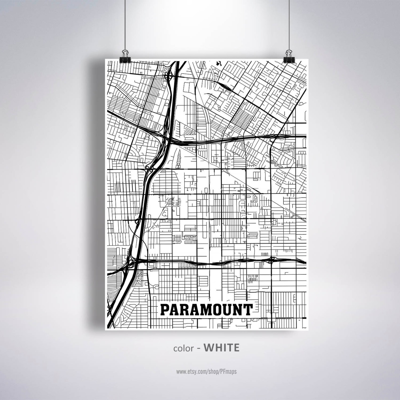 Paramount Map Print Paramount City Map California CA USA Map Etsy
