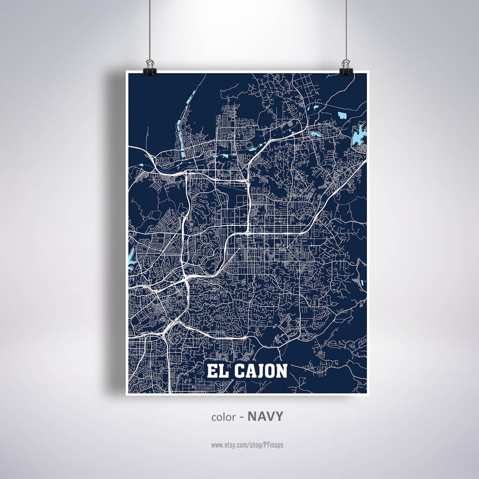 El Cajon Map Print El Cajon City Map California CA USA Map Etsy