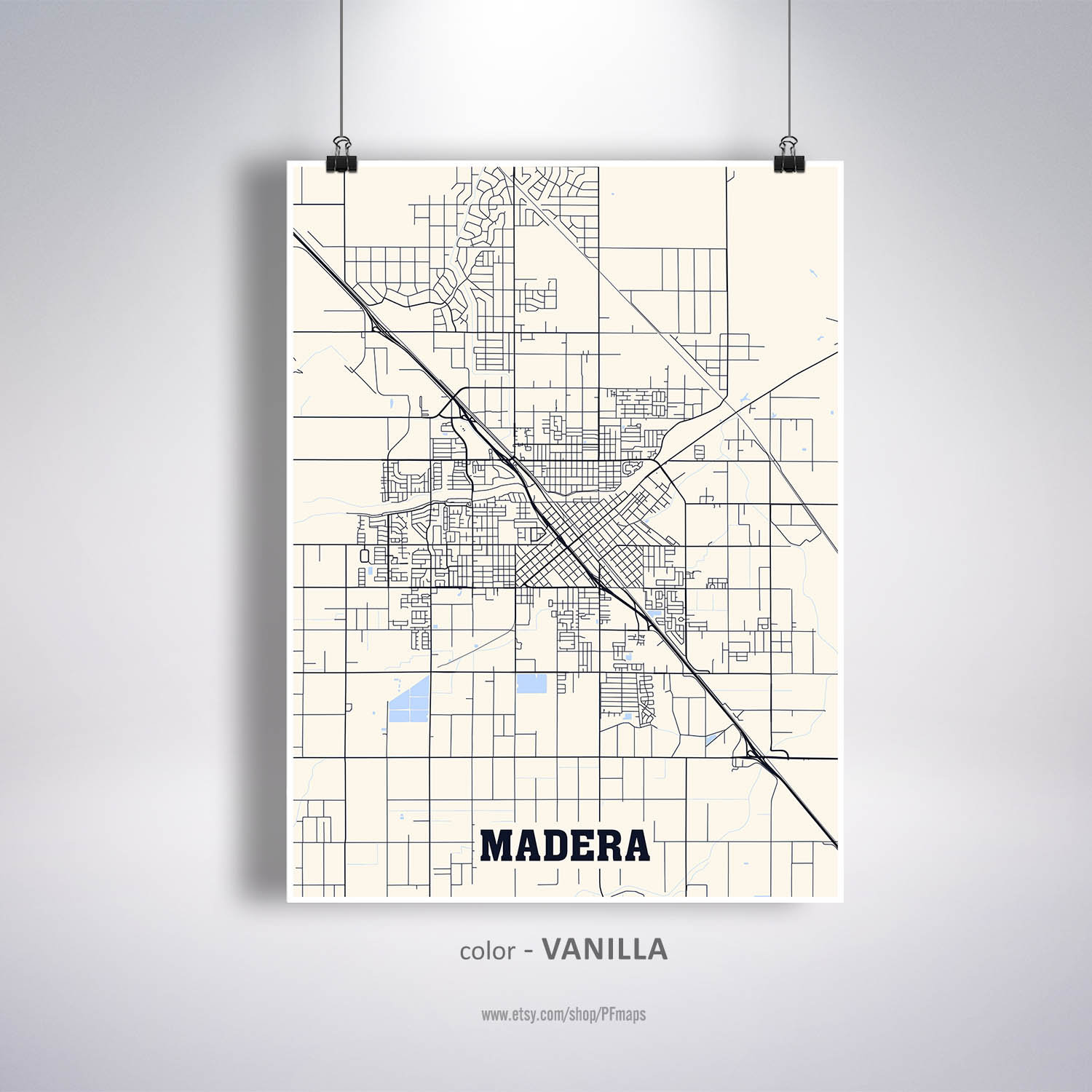 Madera Map Print Madera City Map California CA USA Map Etsy