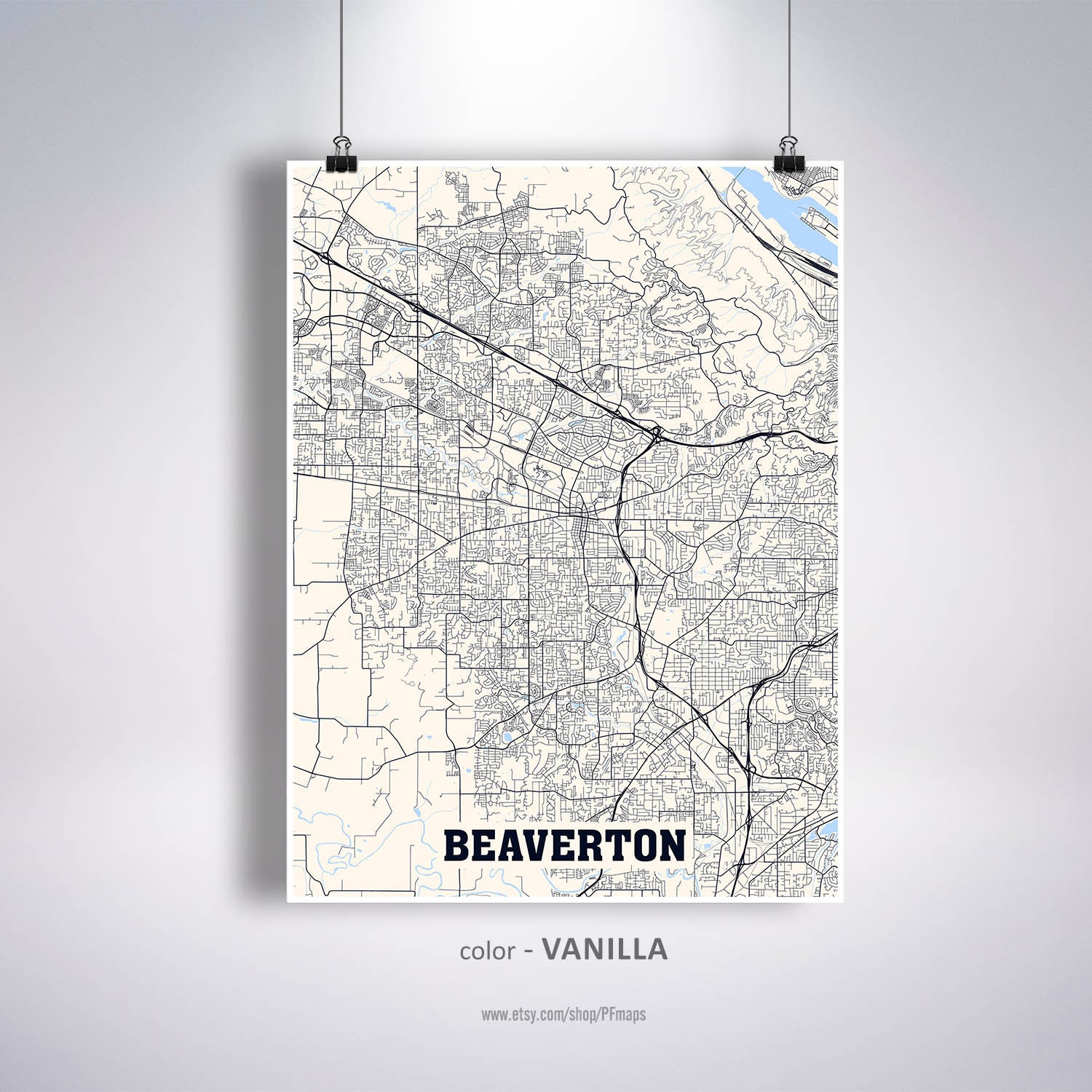 Beaverton Map Print Beaverton City Map Oregon OR USA Map  Etsy