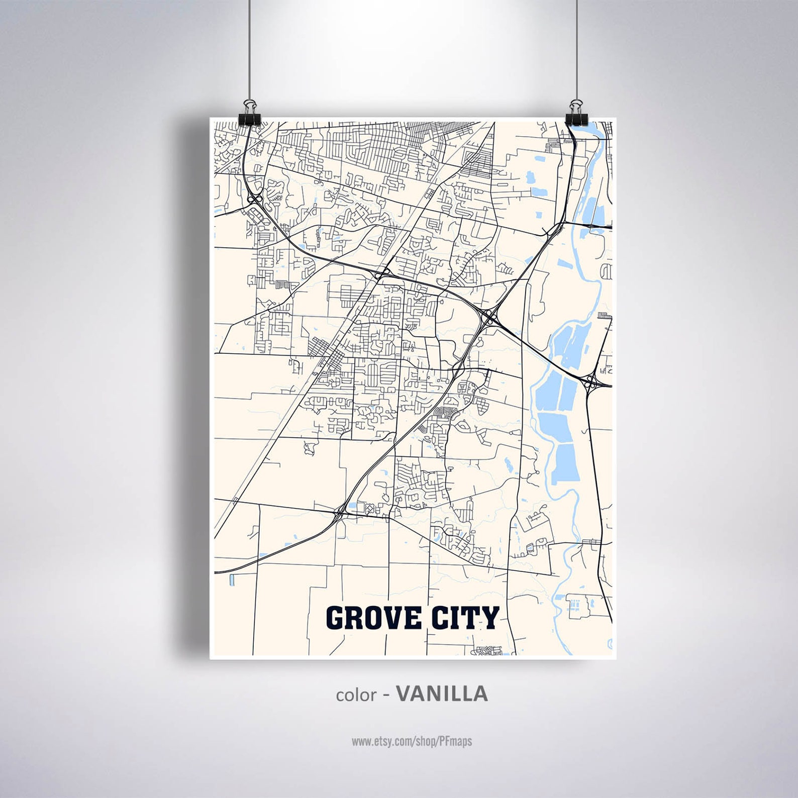 Grove City Map Print Grove City City Map Ohio OH USA Map  Etsy