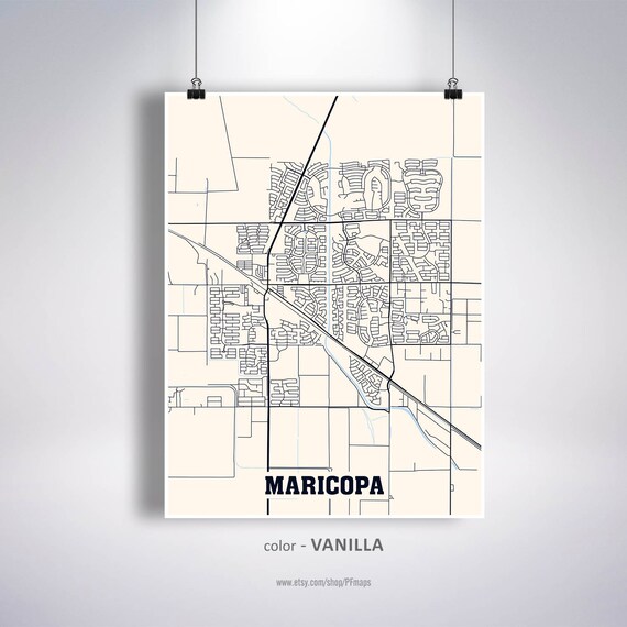 Maricopa Map Print Maricopa City Map Arizona AZ USA Map | Etsy
