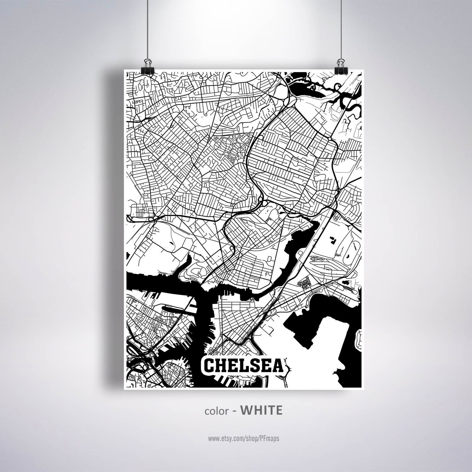 Chelsea Map Print Chelsea City Map Massachusetts MA USA Map | Etsy