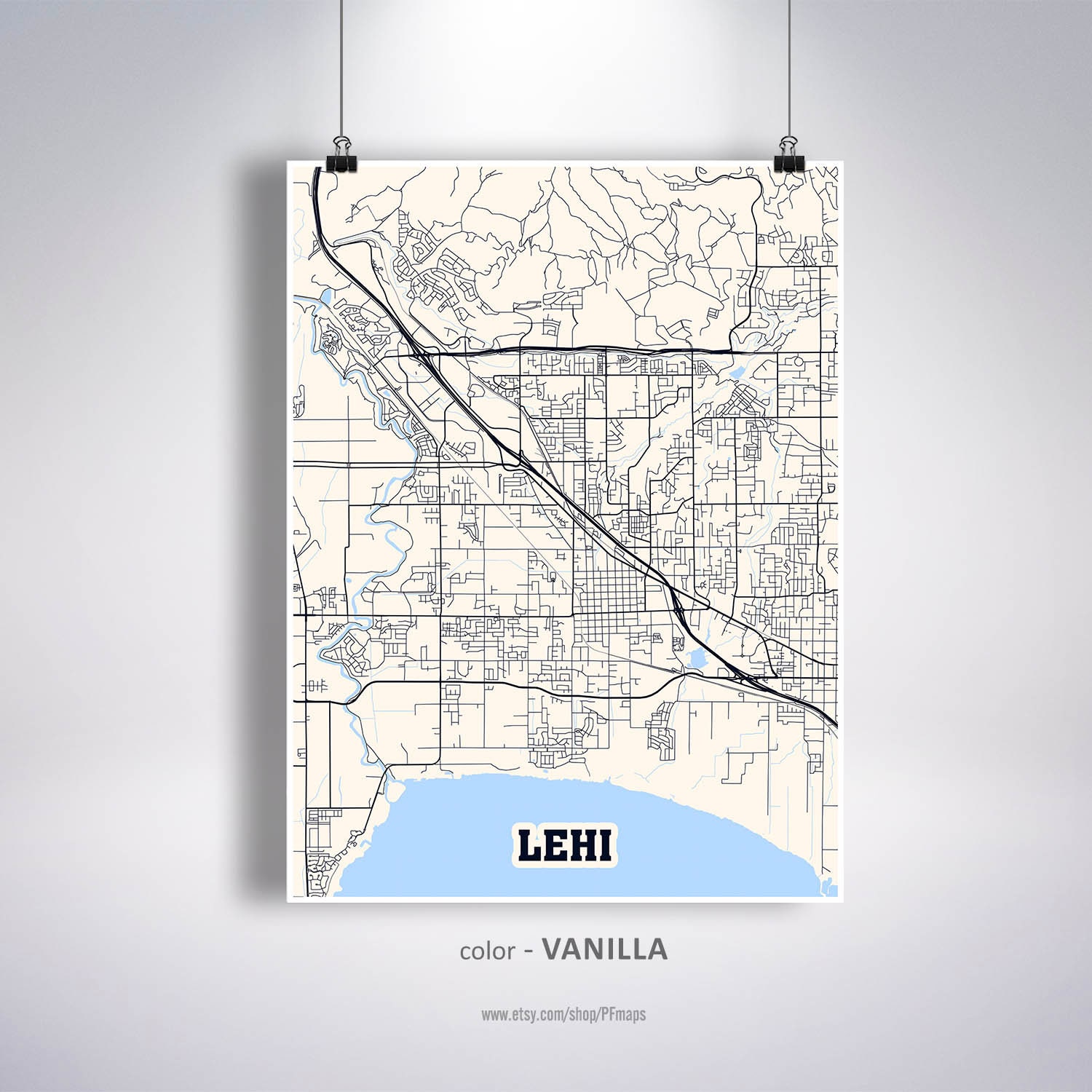 Lehi Map Print Lehi City Map Utah UT USA Map Poster Lehi Etsy