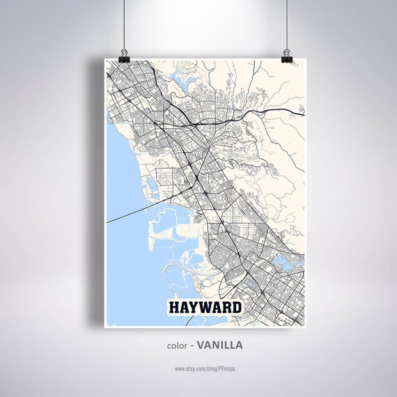Hayward Map Print Hayward City Map California CA USA Map | Etsy