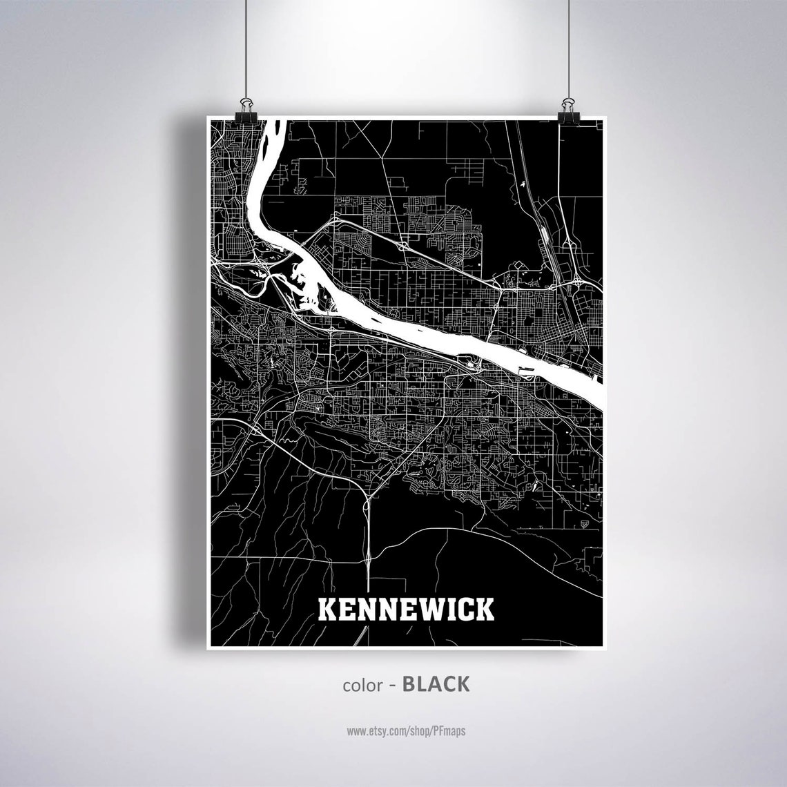 Kennewick Map Print Kennewick City Map Washington WA USA Map | Etsy