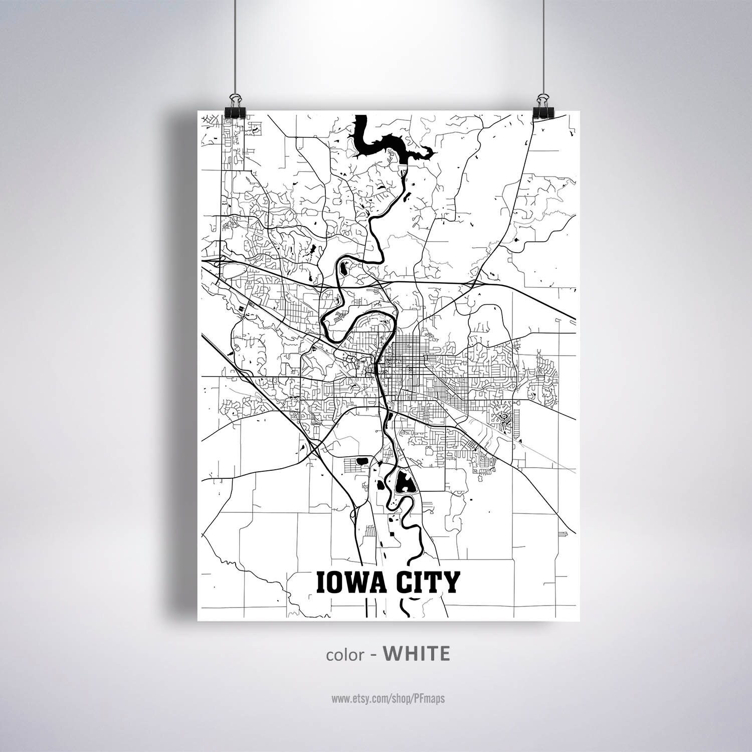 Iowa City Map Print Iowa City Map Iowa IA USA Map Poster | Etsy