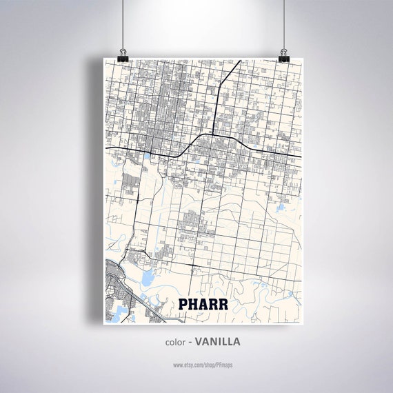 Pharr Map Print Pharr City Map Texas TX USA Map Poster Etsy