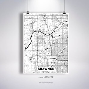 Shawnee Map Print Shawnee City Map Kansas KS USA Map Poster | Etsy