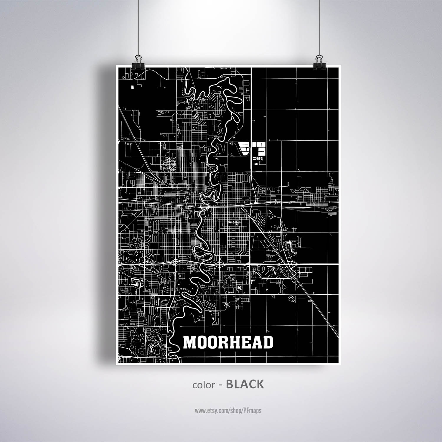 Moorhead Map Print Moorhead City Map Minnesota MN USA Map Etsy
