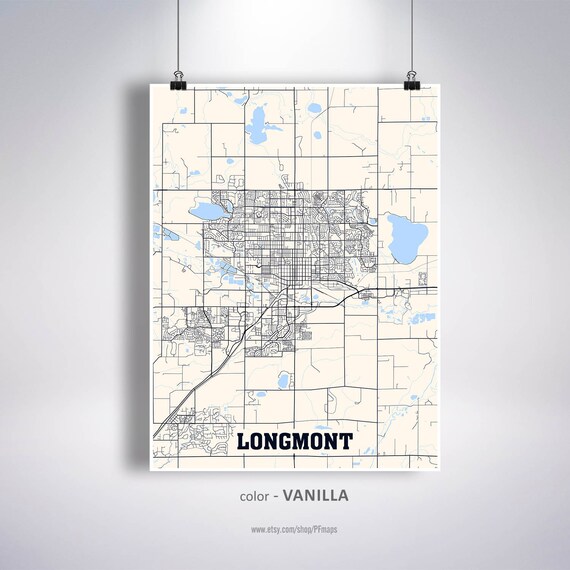 Longmont Map Print Longmont City Map Colorado CO USA Map  Etsy