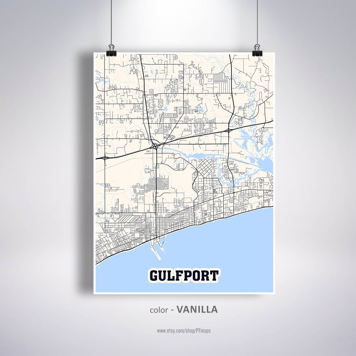 Gulfport Map Print Gulfport City Map Mississippi MS USA Map | Etsy