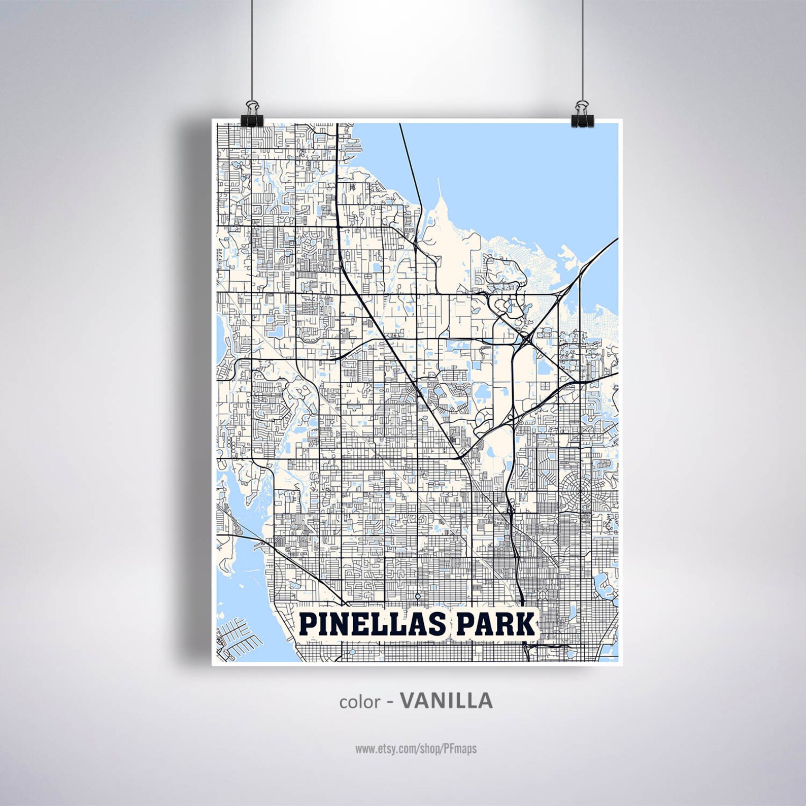 Pinellas Park Map Print Pinellas Park City Map Florida FL  Etsy