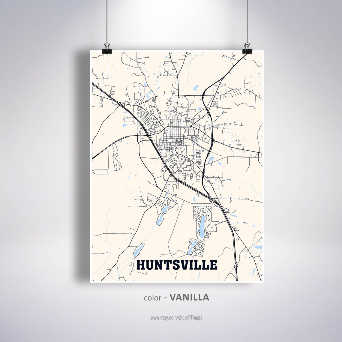 Huntsville Map Print Huntsville City Map Texas TX USA Map Etsy