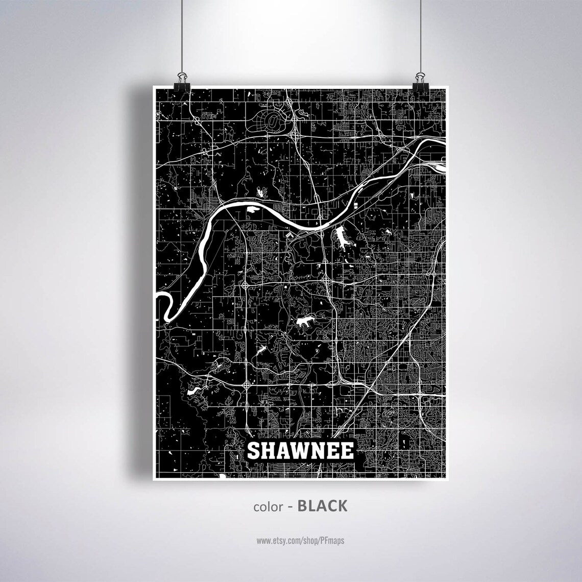 Shawnee Map Print Shawnee City Map Kansas KS USA Map Poster | Etsy