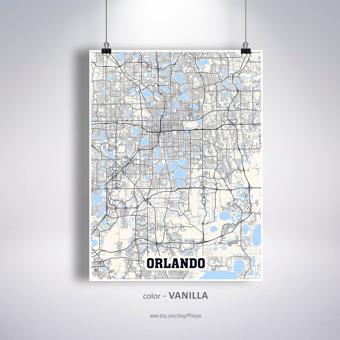 Orlando Map Print Orlando City Map Florida FL USA Map | Etsy