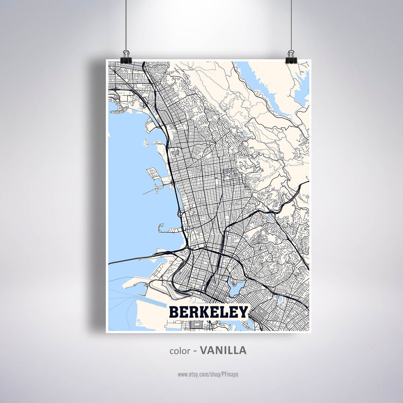 Berkeley Map Print Berkeley City Map California CA USA Map | Etsy