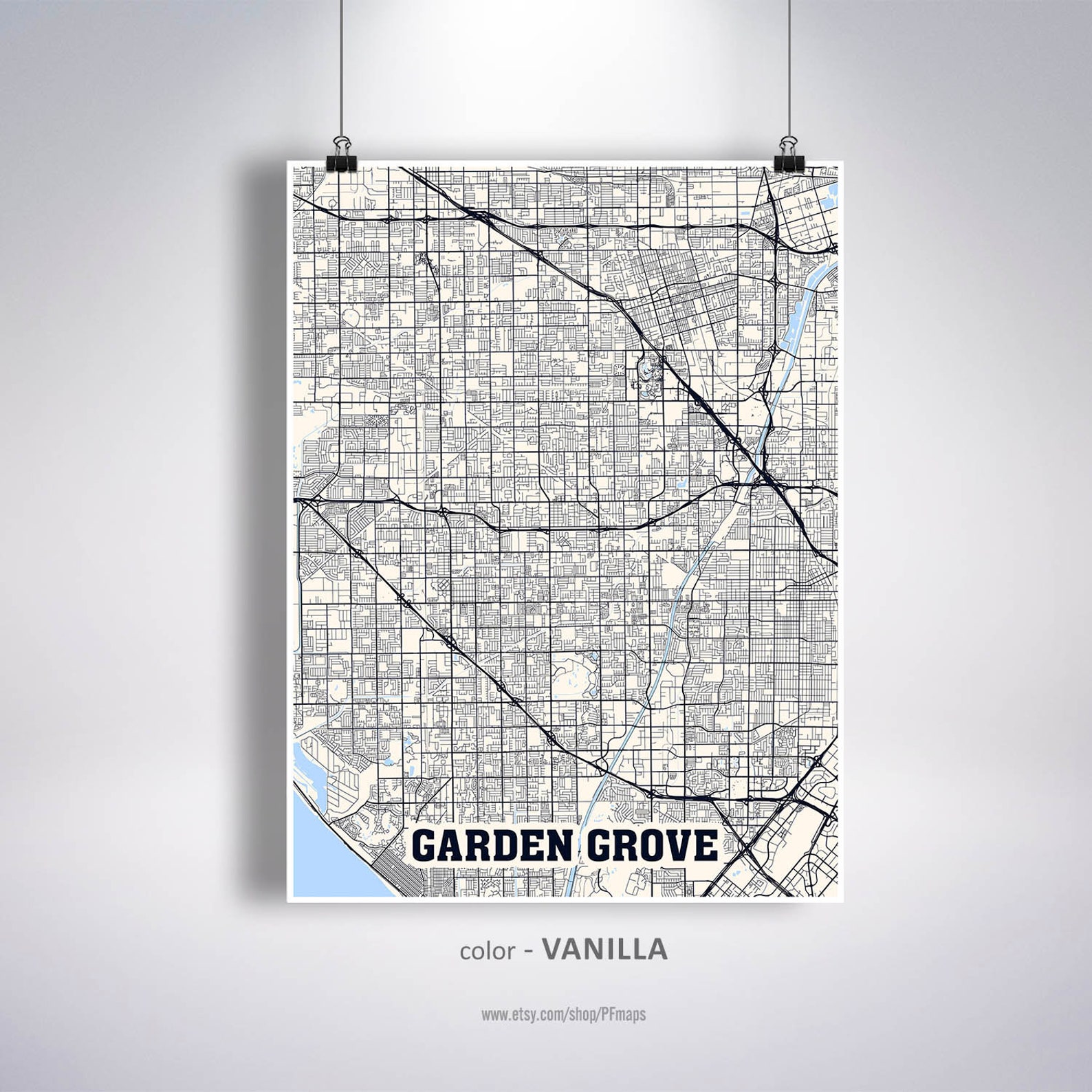 Garden Grove Map Print Garden Grove City Map California CA | Etsy