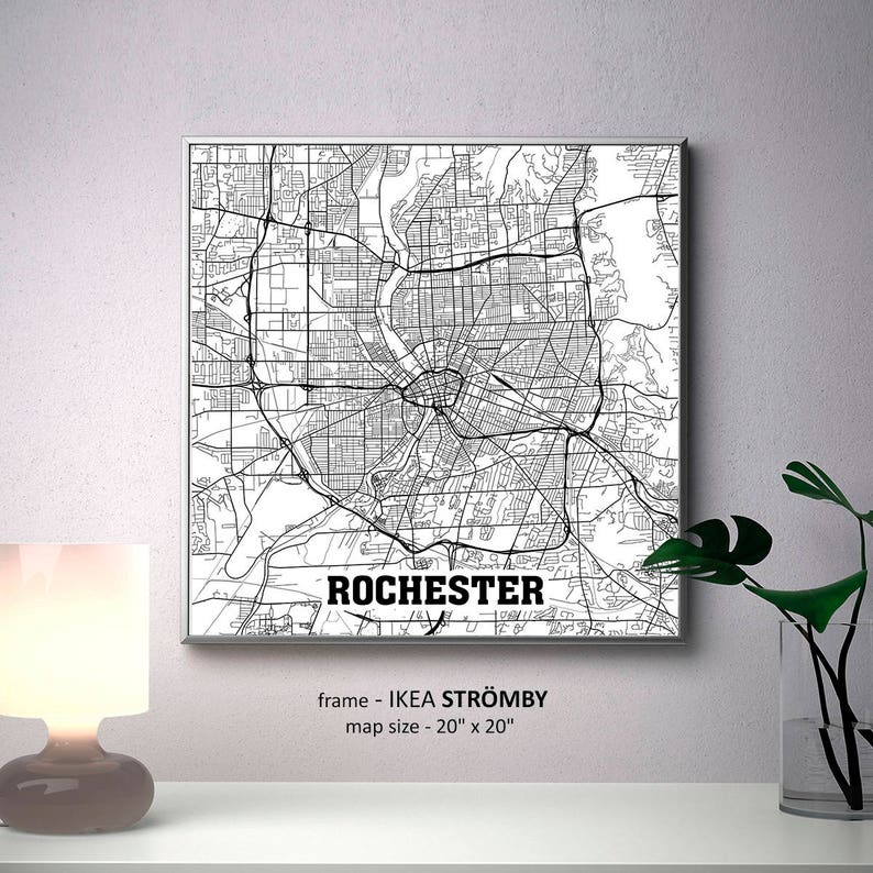 Rochester New York Map Print Rochester Map Wall Art - Etsy