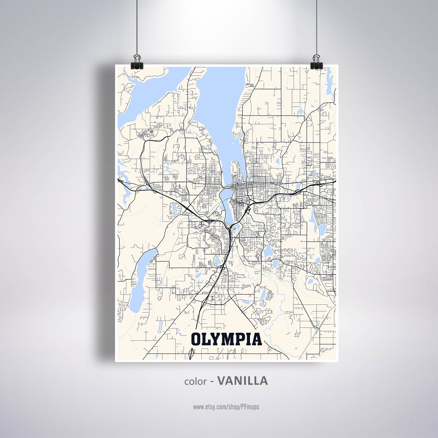 Olympia Map Print Olympia City Map Washington WA USA Map | Etsy