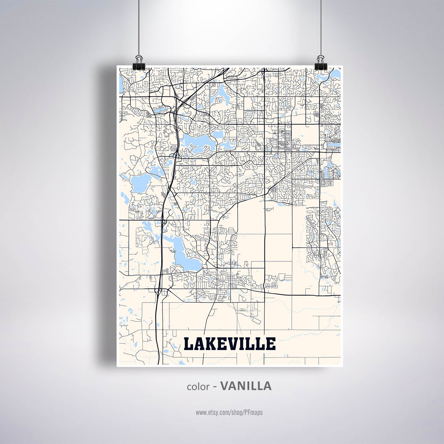 Lakeville Map Print Lakeville City Map Minnesota MN USA Map  Etsy