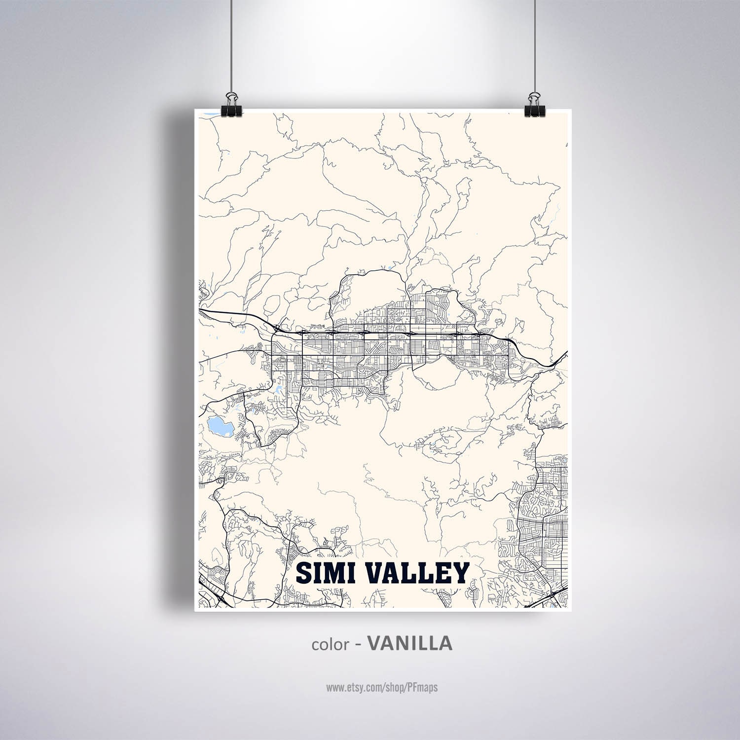 Simi Valley Map Print Simi Valley City Map California CA USA Etsy