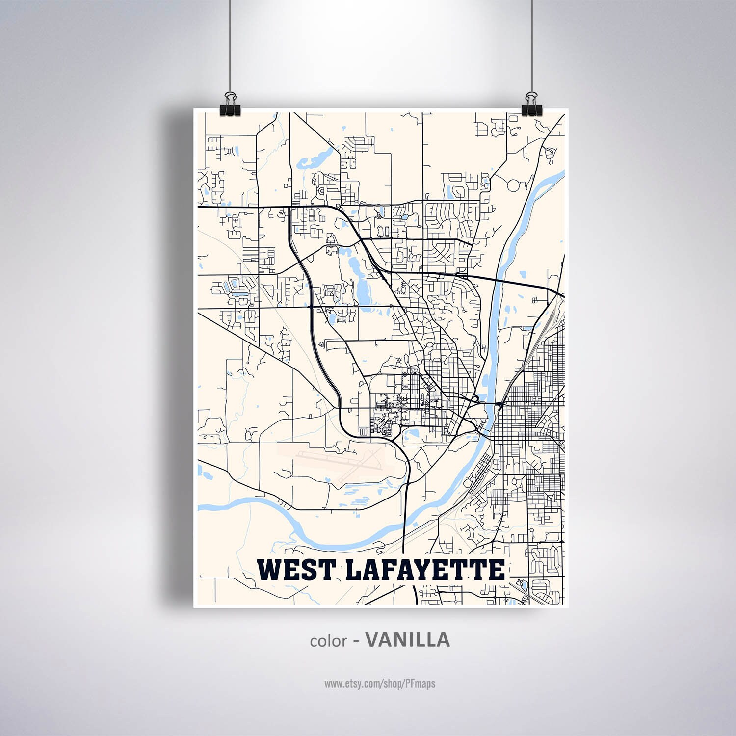 Map Of West Lafayette Indiana West Lafayette Map Print West Lafayette City Map Indiana In | Etsy Uk
