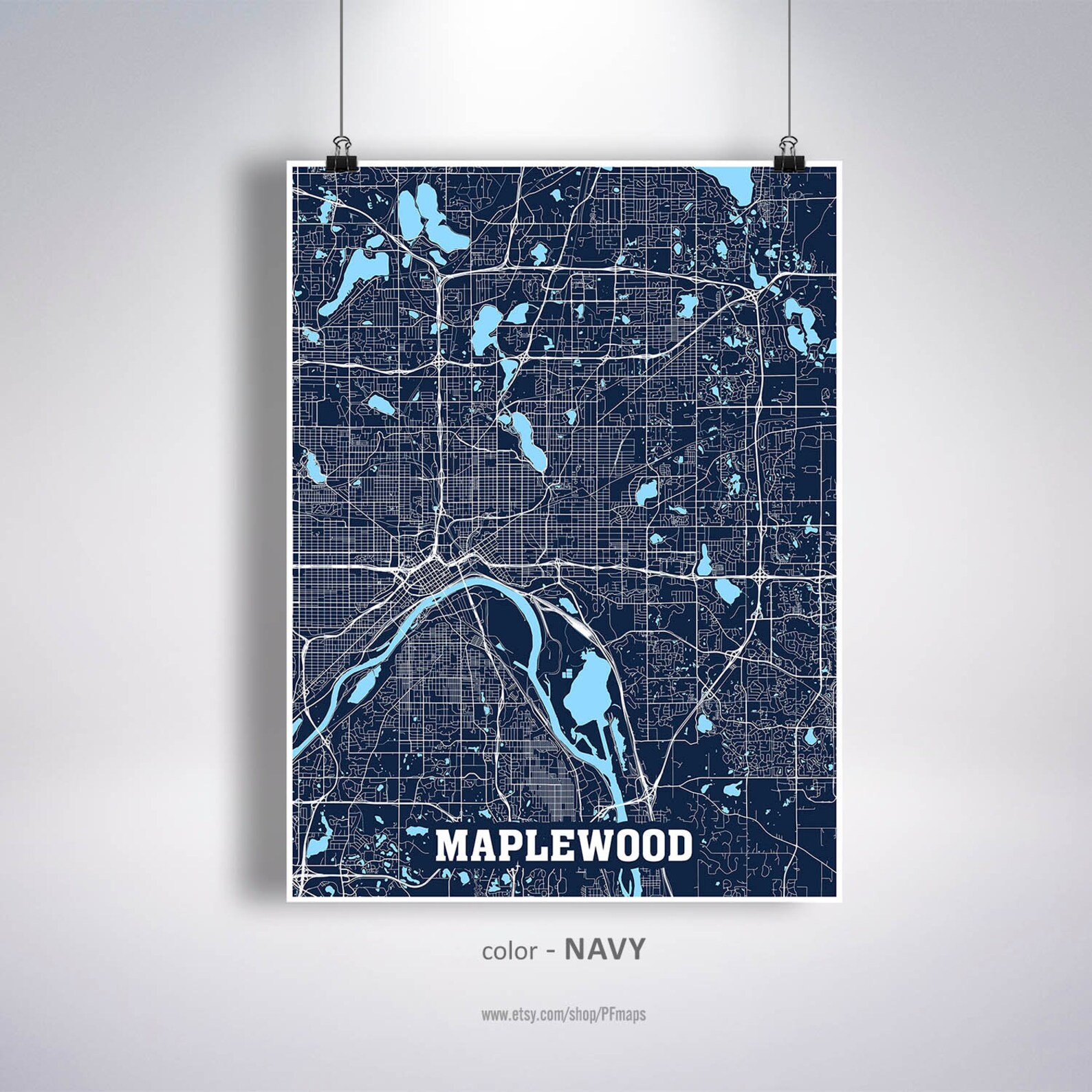 Maplewood Map Print Maplewood City Map Minnesota MN USA Map Etsy