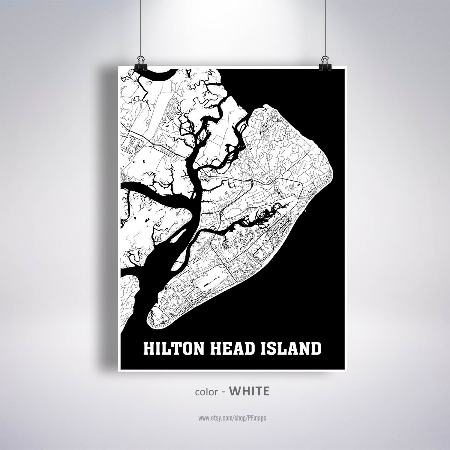 Hilton Head Island Map Print Hilton Head Island City Map | Etsy