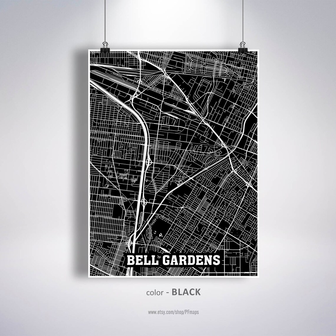 Bell Gardens Map Print Bell Gardens City Map California CA Etsy
