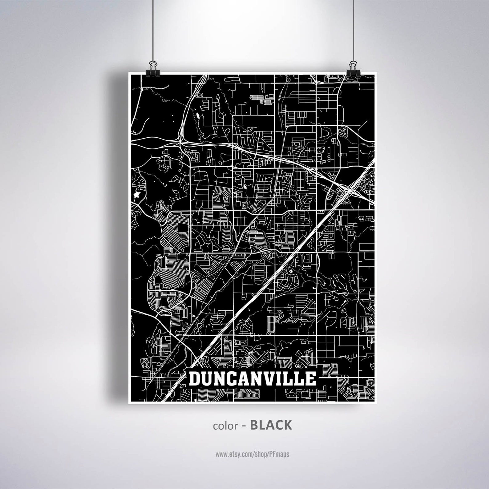 Duncanville Map Print Duncanville City Map Texas TX USA Map Etsy