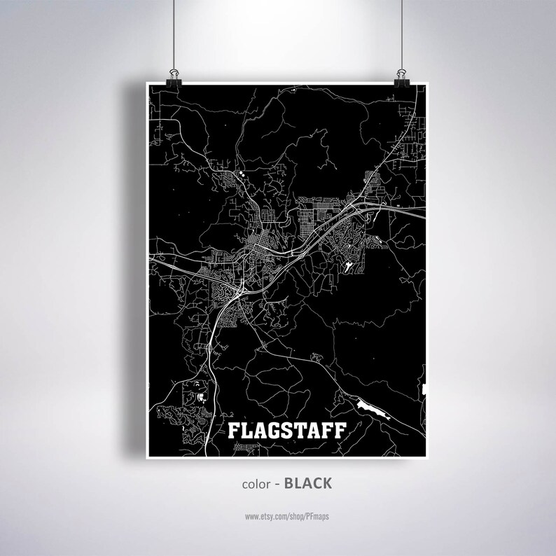Flagstaff Map Print Flagstaff City Map Arizona AZ USA Map Etsy