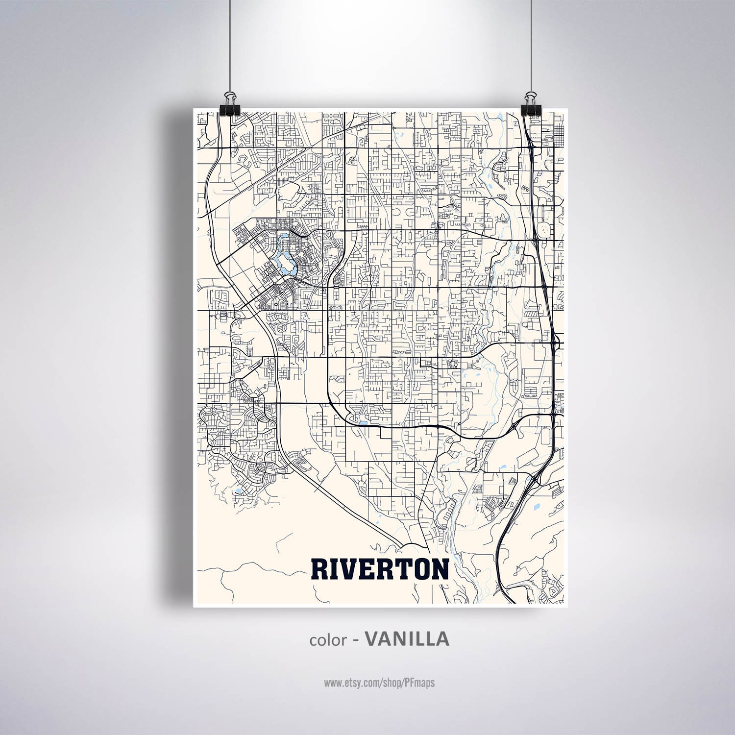 Riverton Map Print Riverton City Map Utah UT USA Map Poster Etsy