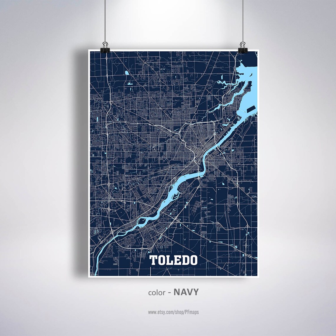 Toledo Map Print Toledo City Map Ohio OH USA Map Poster - Etsy
