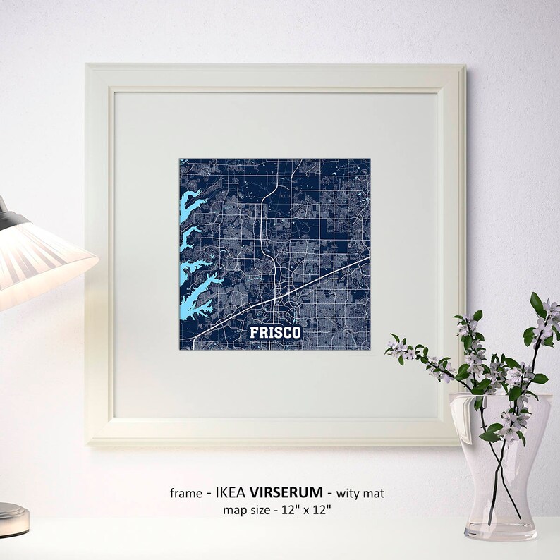 Frisco Texas Map Print Frisco Square Map Poster Frisco Wall Etsy