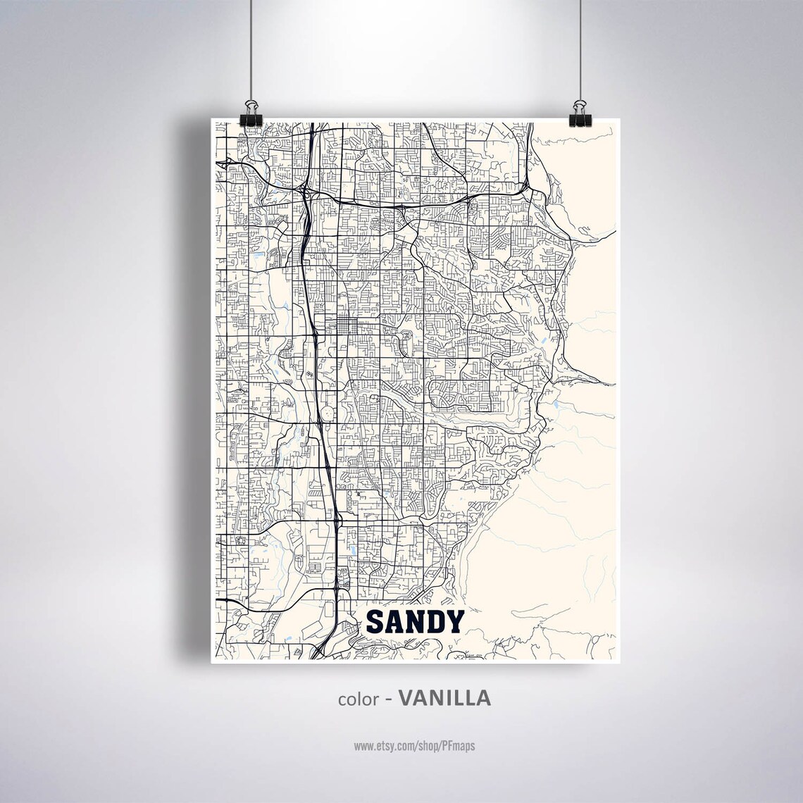 Sandy Map Print Sandy City Map Utah UT USA Map Poster Sandy Etsy