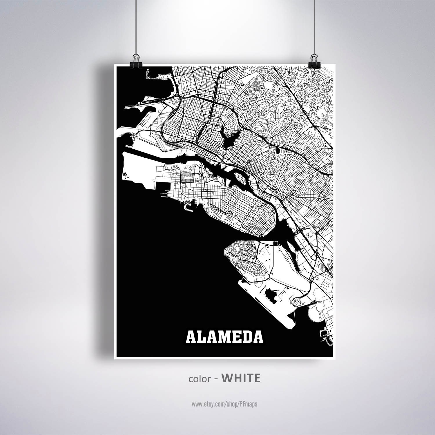Alameda Map Print Alameda City Map California CA USA Map | Etsy