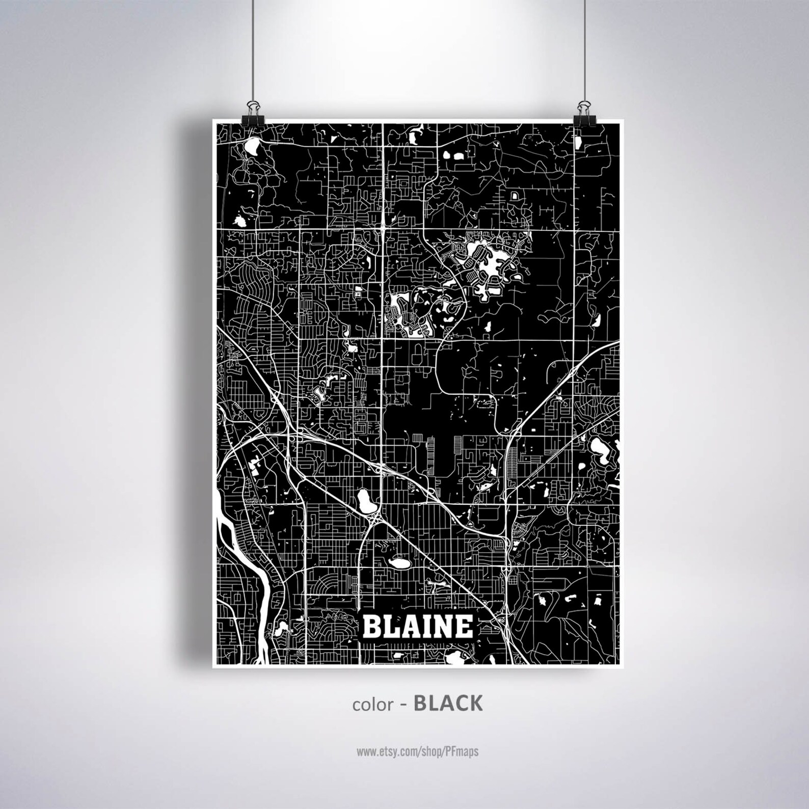Blaine Map Print Blaine City Map Minnesota MN USA Map | Etsy