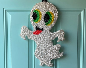 Vintage melted plastic popcorn wall, vintage door decorations, Melted plastic popcorn Ghost, Melted plastic popcorn decor, Vintage Ghost