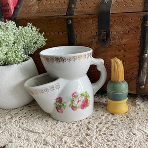 Vintage Mustache Mug, Vintage Shaving Mug, Shaving Mug, vintage mens Shaving Scuttle, Ceramic Shaving Mug, Vintage Shaver Accessory, Fathers