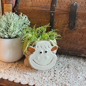 Vintage koeplanter, vintage koedecor, vintage koe-opslag, cadeau koeienliefhebber, koeaardewerk, vintage aardewerk, boerderijplanter, koeien, uniek