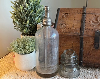 Garrafa de Seltzer Vintage, Garrafa de Seltzer Transparente, Garrafa de Seltzer, Utensílios de Bar Vintage, Garrafas Velhas, Garrafa de Refrigerante Velha, Garrafa Vintage