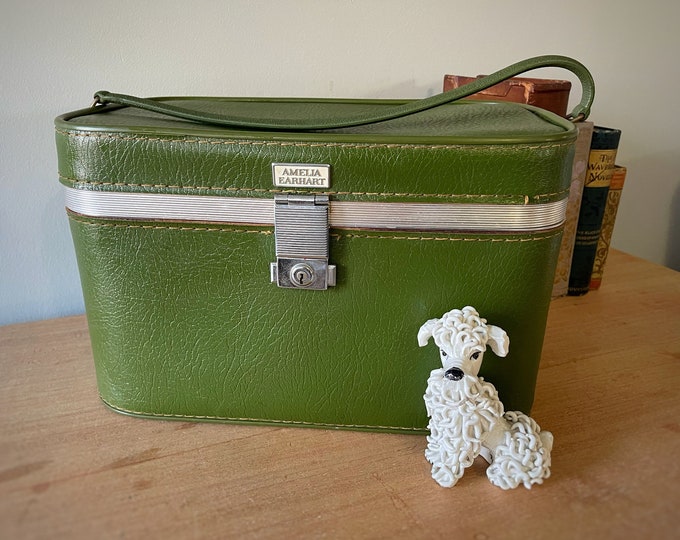 Vintage Green Train Case Green Travel Case Retro Vanity Etsy