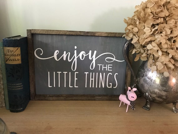 Enjoy the little things sign Wooden Sign Handmade Sign | Etsy